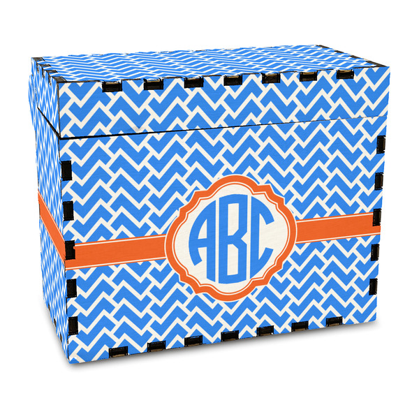 Custom Zigzag Wood Recipe Box - Full Color Print (Personalized)