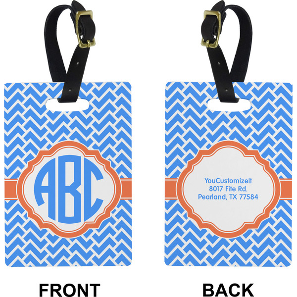 Zigzag Rectangle Luggage Tag (Front + Back)