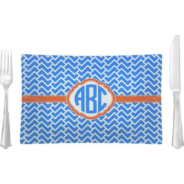 Custom Zigzag Rectangular Glass Lunch / Dinner Plate - Single or Set (Personalized)