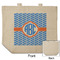 Zigzag Reusable Cotton Grocery Bag - Front & Back View