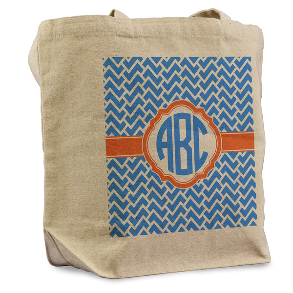Custom Zigzag Reusable Cotton Grocery Bag - Single (Personalized)