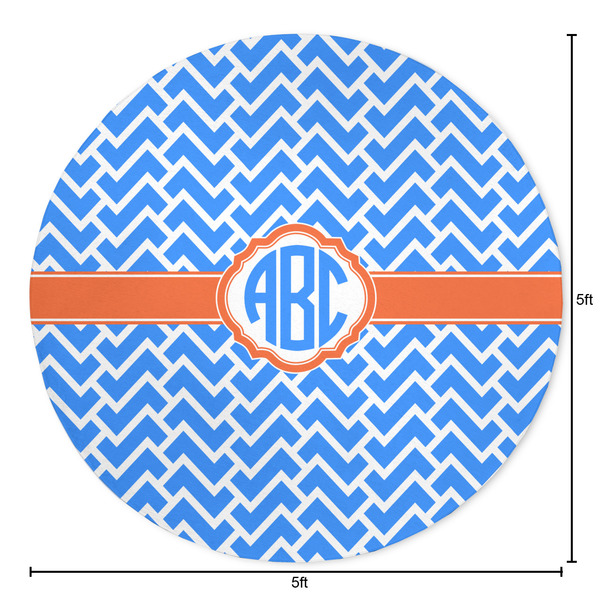 Zigzag Round Area Rug - Size