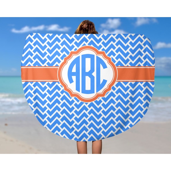 Zigzag Round Beach Towel - In Use