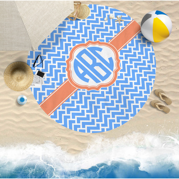 Zigzag Round Beach Towel Lifestyle