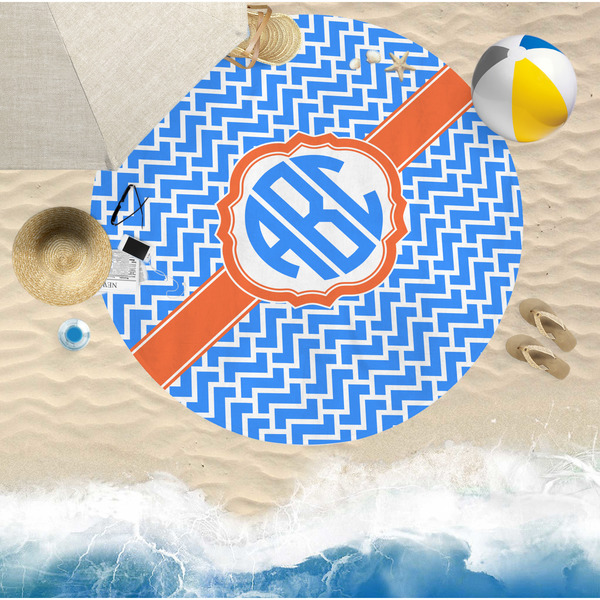 Zigzag Round Beach Towel Lifestyle