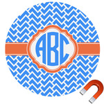 Zigzag Round Car Magnet - 6" (Personalized)