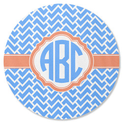 Zigzag Round Rubber Backed Coaster (Personalized)
