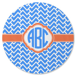 Zigzag Round Rubber Backed Coaster (Personalized)