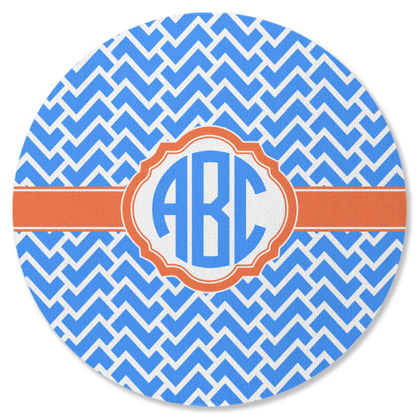 Custom Zigzag Round Rubber Backed Coaster (Personalized)