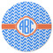 Zigzag Round Rubber Backed Coaster (Personalized)