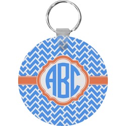 Zigzag Round Plastic Keychain (Personalized)