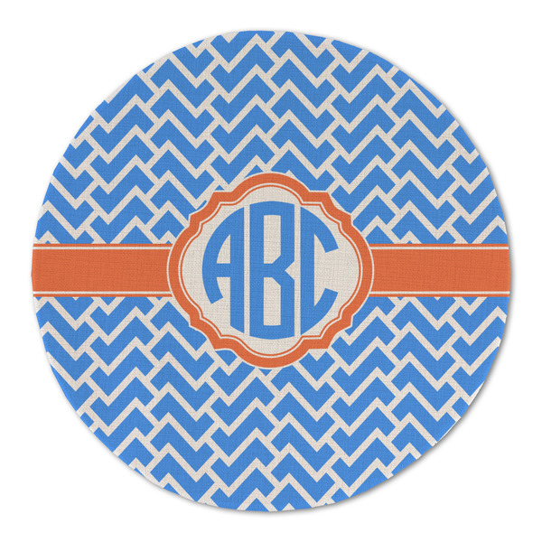 Zigzag Round Linen Placemats - FRONT (Double Sided)