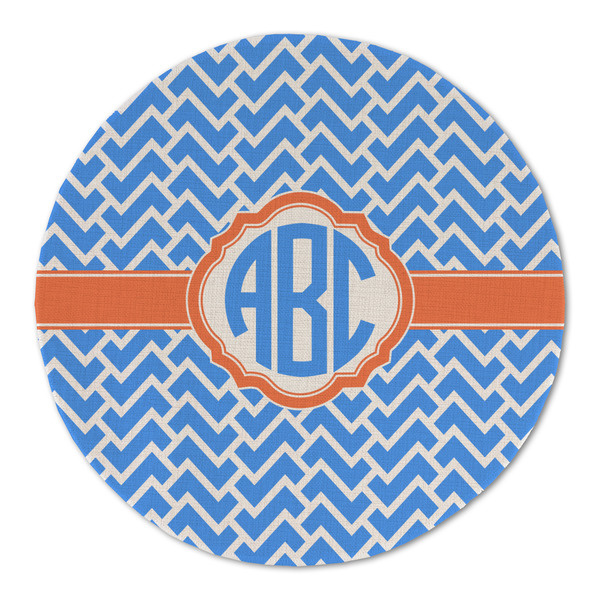 Custom Zigzag Round Linen Placemat - Single Sided (Personalized)