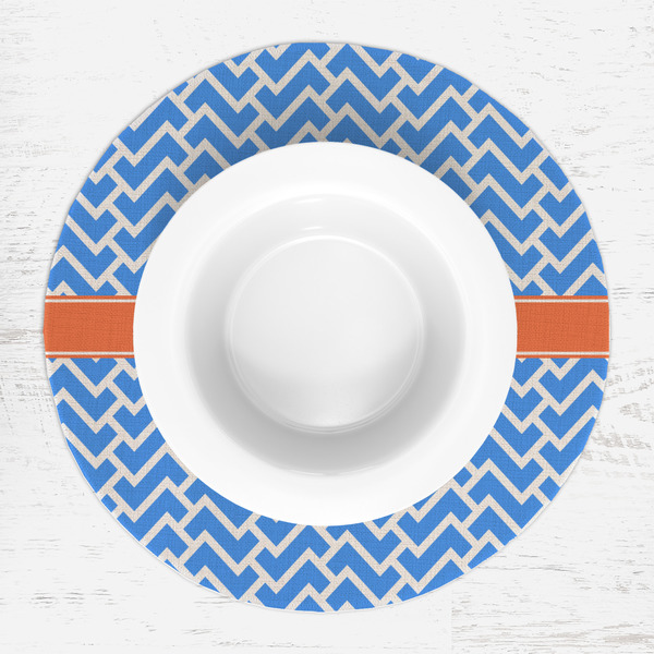 Zigzag Round Linen Placemats - LIFESTYLE (single)
