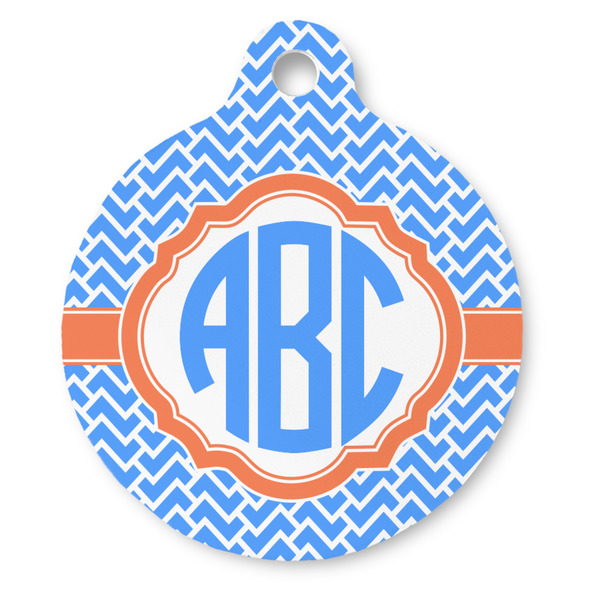 Custom Zigzag Round Pet ID Tag (Personalized)