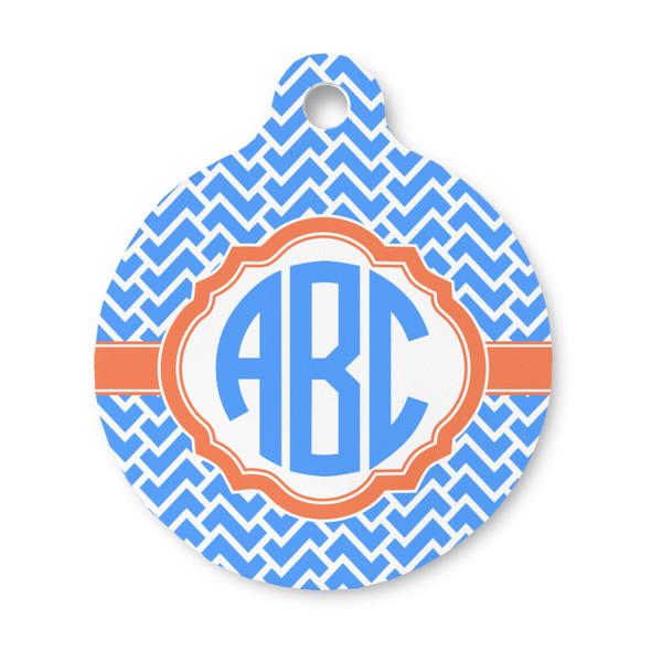 Custom Zigzag Round Pet ID Tag - Small (Personalized)