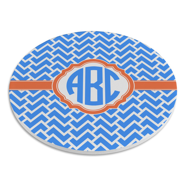 Zigzag Round Stone Trivet - Angle View