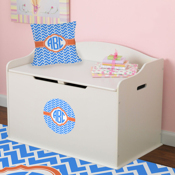 Zigzag Round Wall Decal on Toy Chest
