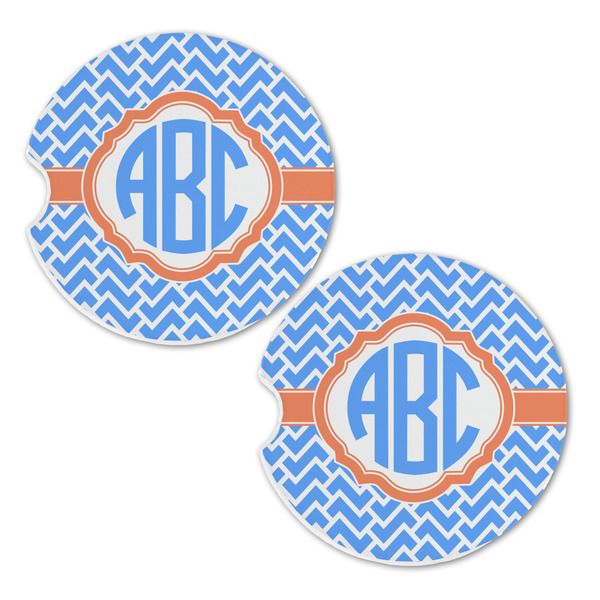 Zigzag Sandstone Car Coasters - Set of 2