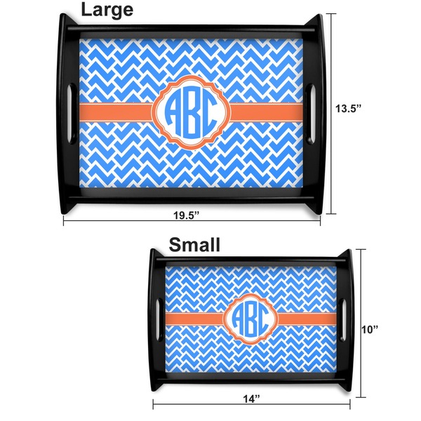 Zigzag Serving Tray Black Sizes