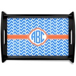 Zigzag Black Wooden Tray - Small (Personalized)