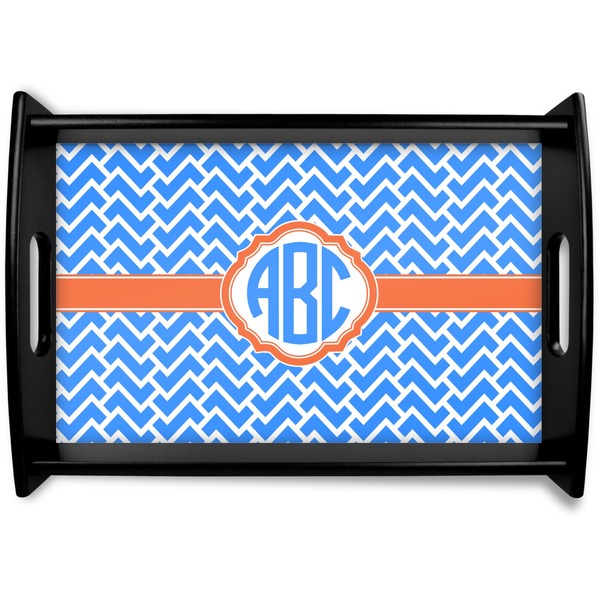Custom Zigzag Black Wooden Tray - Small (Personalized)