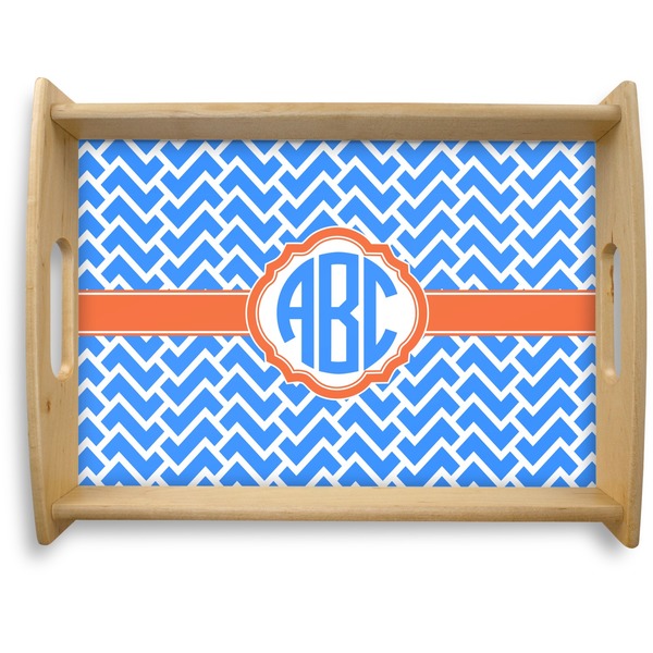 Custom Zigzag Natural Wooden Tray - Large (Personalized)