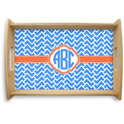 Zigzag Natural Wooden Tray - Small (Personalized)