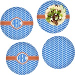 Zigzag Set of 4 Glass Lunch / Dinner Plate 10" (Personalized)