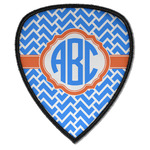 Zigzag Iron on Shield Patch A w/ Monogram