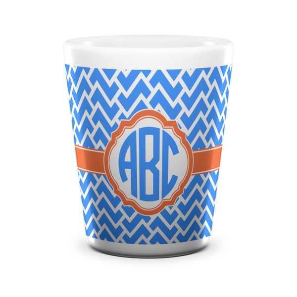 Custom Zigzag Ceramic Shot Glass - 1.5 oz - White - Set of 4 (Personalized)