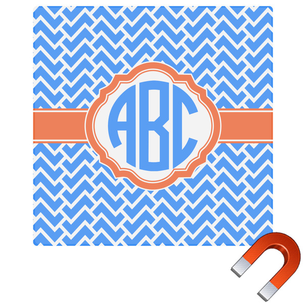 Custom Zigzag Square Car Magnet - 6" (Personalized)