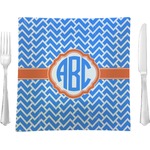 Zigzag 9.5" Glass Square Lunch / Dinner Plate- Single or Set of 4 (Personalized)