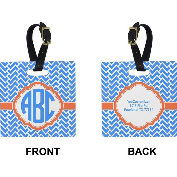 Zigzag Square Luggage Tag (Front + Back)
