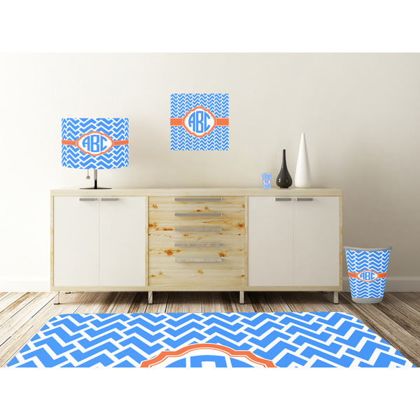 Zigzag Square Wall Decal Wooden Desk