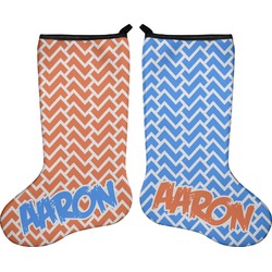 Zigzag Holiday Stocking - Double-Sided - Neoprene (Personalized)