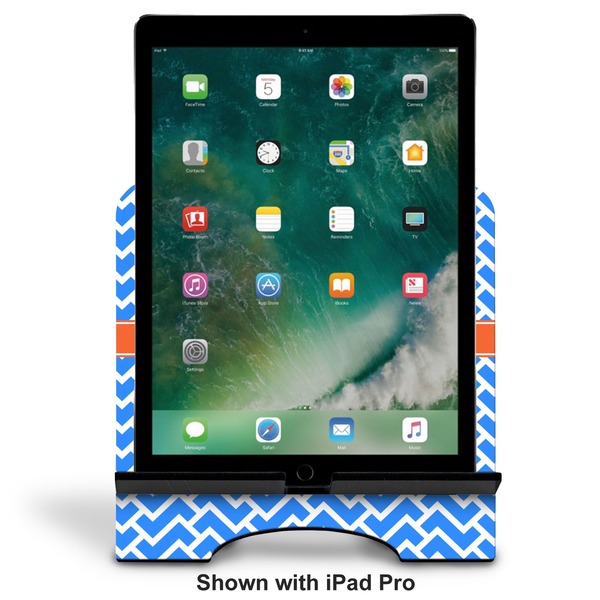 Zigzag Stylized Tablet Stand - Front with ipad
