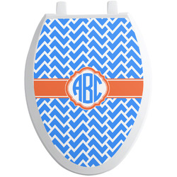 Zigzag Toilet Seat Decal - Elongated (Personalized)
