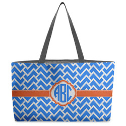 Zigzag Beach Totes Bag - w/ Black Handles (Personalized)