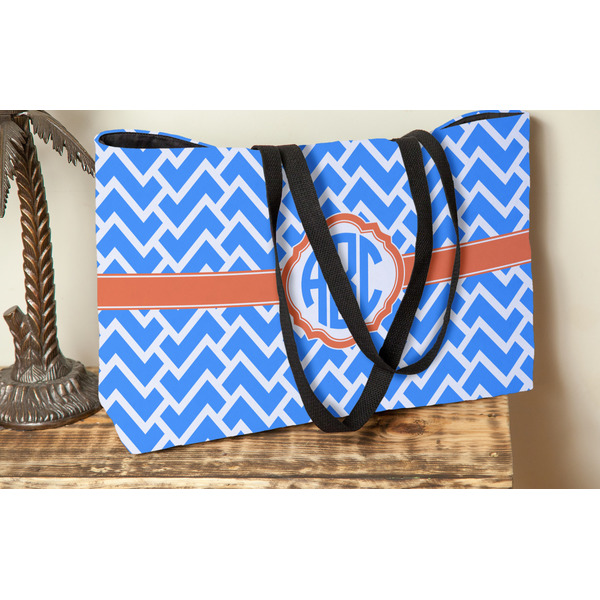 Zigzag Tote w/Black Handles - Lifestyle View