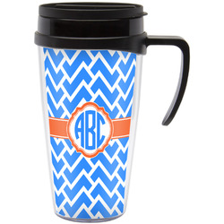 Zigzag Acrylic Travel Mug with Handle (Personalized)
