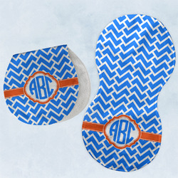 Zigzag Burp Pads - Velour - Set of 2 w/ Monogram