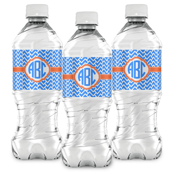 Zigzag Water Bottle Labels - Front View