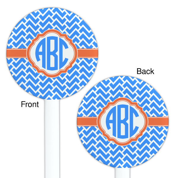 Zigzag White Plastic 5.5" Stir Stick - Double Sided - Round - Front & Back