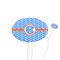 Zigzag White Plastic 7" Stir Stick - Oval - Closeup