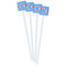 Zigzag White Plastic Stir Stick - Double Sided - Square - Front