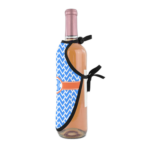 Zigzag Wine Bottle Apron - DETAIL WITH CLIP ON NECK