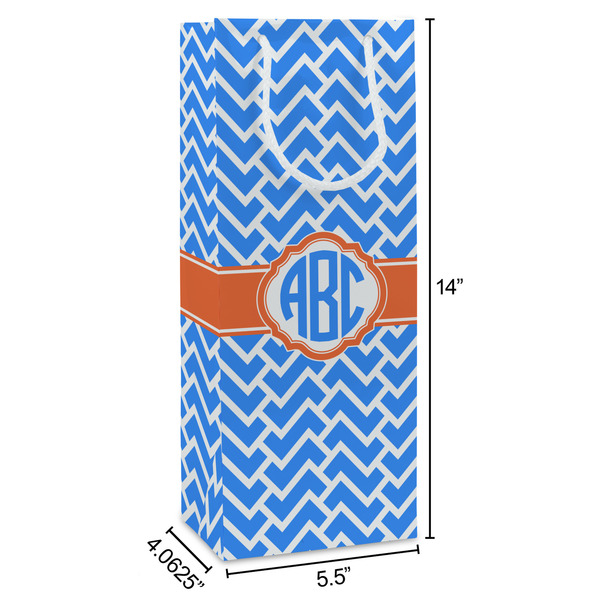 Zigzag Wine Gift Bag - Dimensions