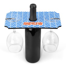 Zigzag Wine Bottle & Glass Holder (Personalized)