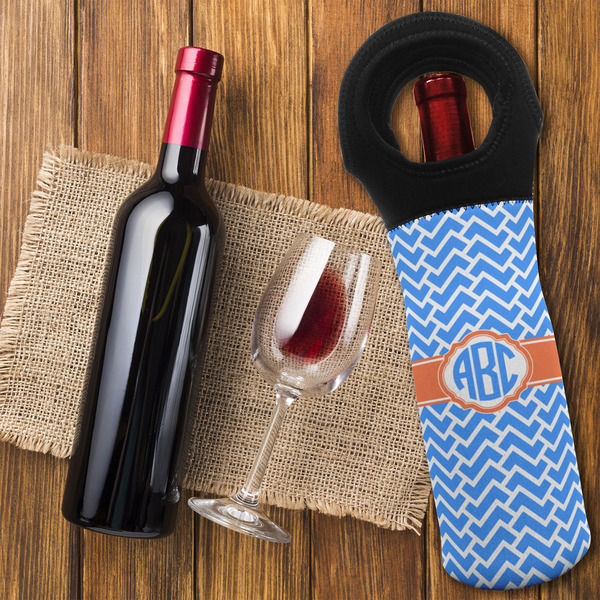 Zigzag Wine Tote Bag - FLATLAY